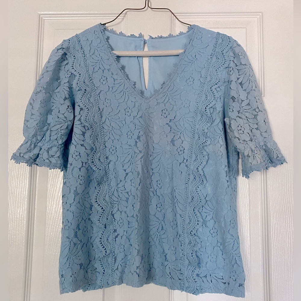 Baby blue Lacey top